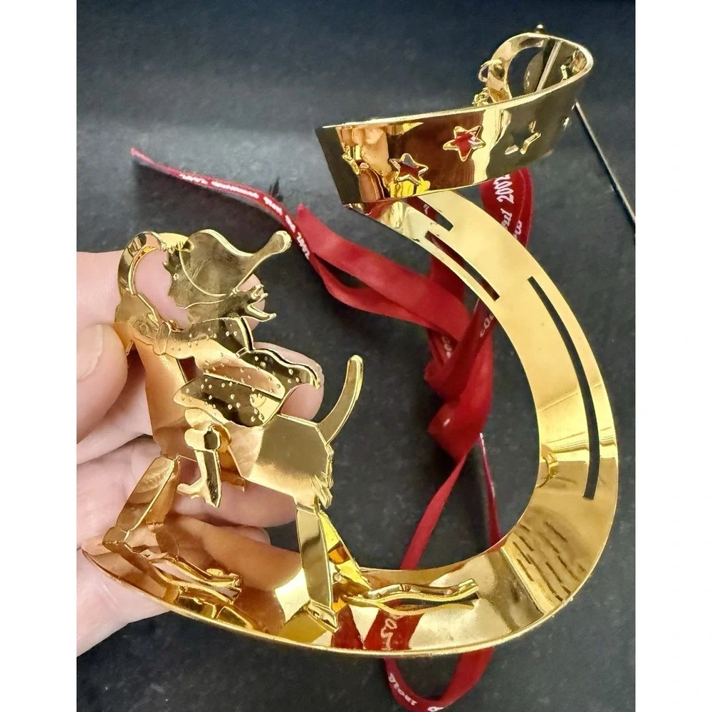 2002 Georg Jensen Gold Plated Christmas Bustle Mobile Ornament LNIB Denmark VTG